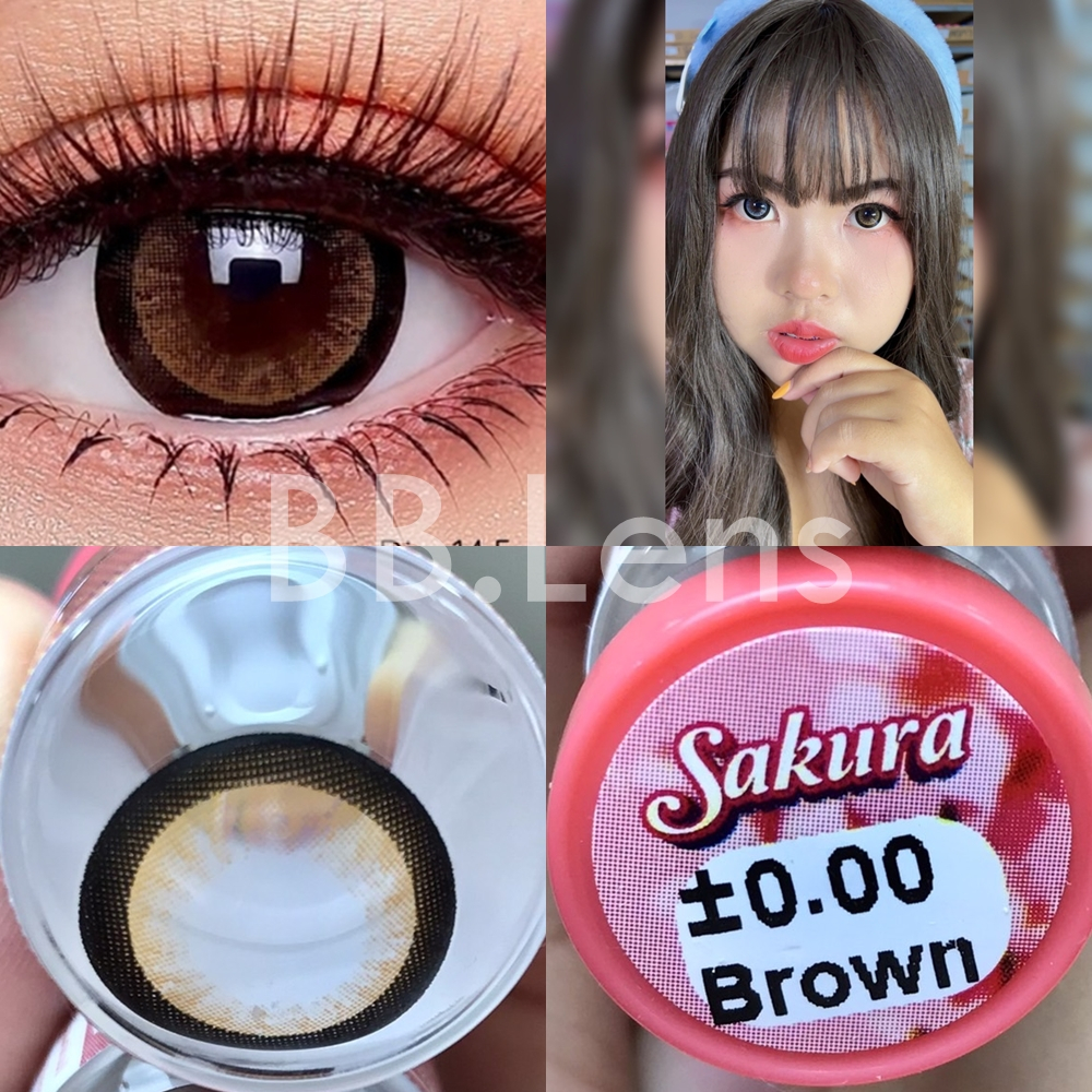 คอนแทคเลนส์ Sakura  (Roze) ฝาพีช เลนส์ไฮโดรเจล ค่าน้ำ 55%