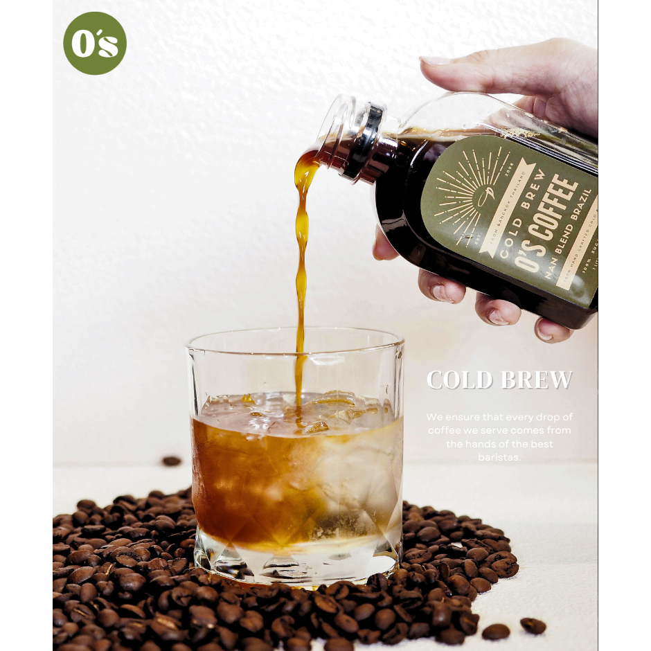 OsCoffee Cold Brew ขนาด 240ml กาแฟสกัดเย็น คั่วกลาง Medium-Dark Roast เมล็ด Thai/Brazil
