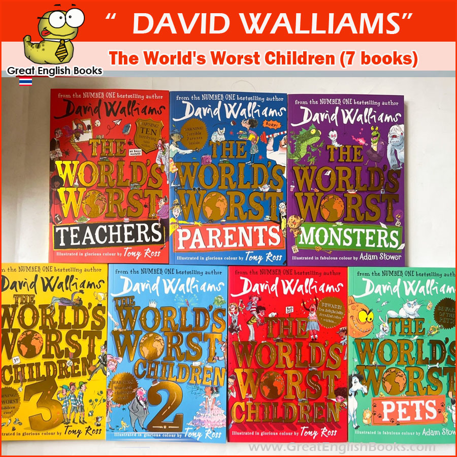 (ใช้โค้ดรับcoinคืน10%ได้) ชุดหนังสือภาษาอังกฤษจากนักเขียนชื่อดัง DAVID WALLIAMS: The World's Worst Children (7 books)