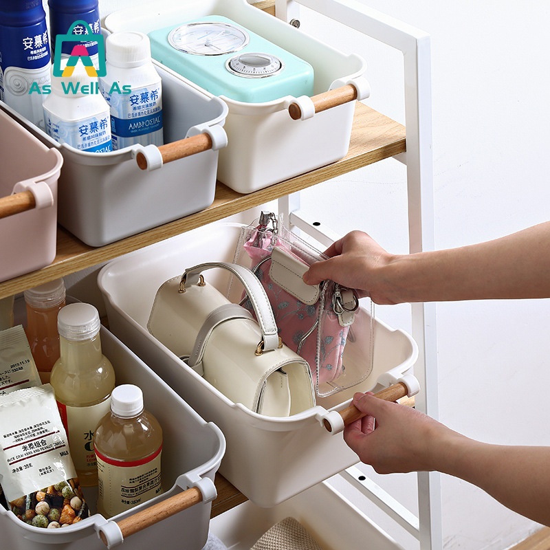 As Well As กล่องเก็บของอเนกประสงค์  มีหูจับไม้หนึ่งด้าน อีกหนึ่งด้านออกแบบมีพื้นที่ให้ยกได้