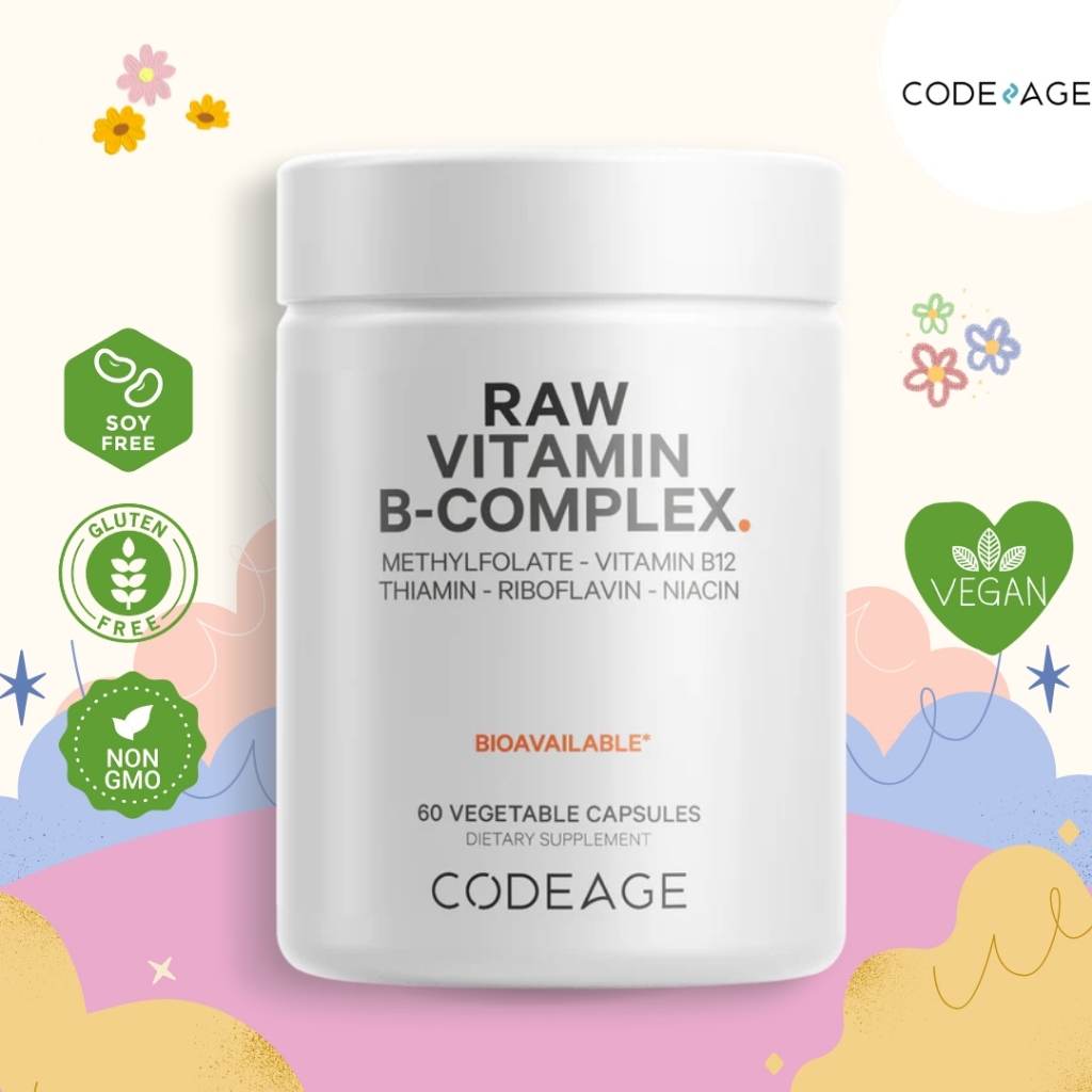 CODEAGE Raw Vitamin B-Complex + Probiotic & enzyme blend - 60 Capsules
