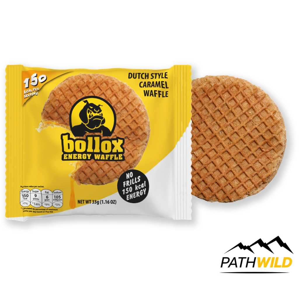 BOLLOX ENERGY WAFFLE  วาฟเฟิล ขนมให้พลังงาน สำหรับนักกีฬา คิดค้นสูตรมากว่า 200ปี หอมหวานด้วยไส้คาราเมล