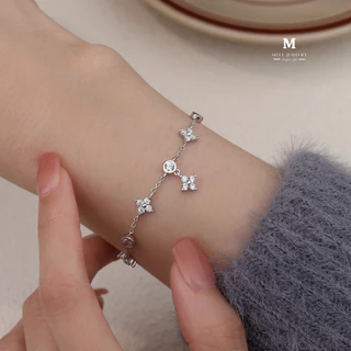 MEET💕กำไลเงิน Gypsophila กำไลเงินแท้ สร้อยข้อมือปรับได้ กำไลแฟชั่น กำไลข้อมือเงินแท้ กำไลเพชร