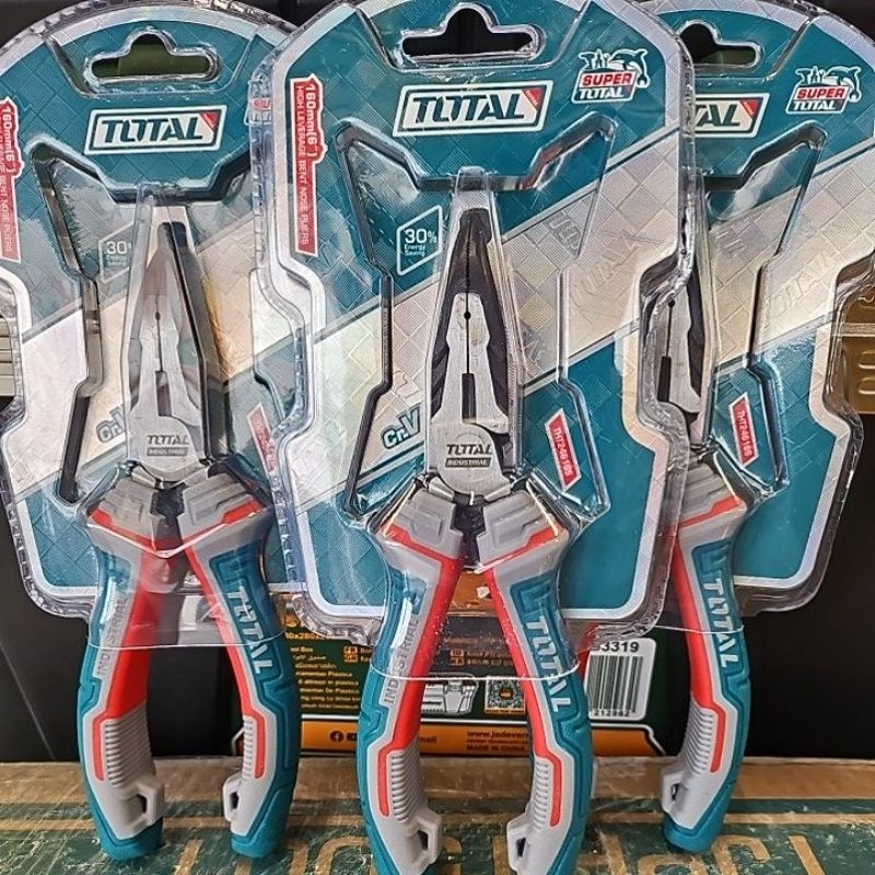 Total คีมปากแหลมปลายงอ ขนาด 6 นิ้ว รุ่น THT24616s