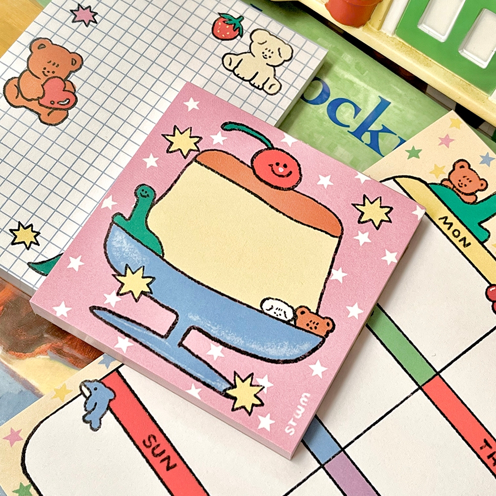 Pudding parfait memopad กระดาษโน้ตลายพุดดิ้ง | Stickwithme4ev