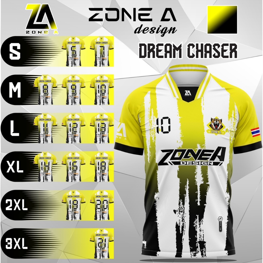 DREAM CHASER เเขนสั้น เสื้อพิมพ์ลาย Zone A เสื้อกีฬา เสื้อผ้าดี ราคาถูก