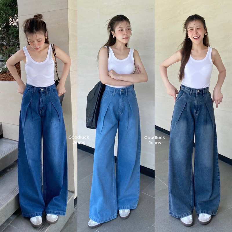 Labelle jeans กางเกงยีนส์กระบอกใหญ่ บอยๆ