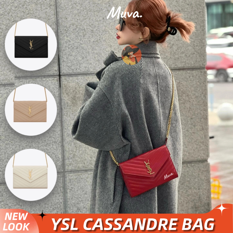 YSL แซงต์ โลรองต์ Yves Saint Laurent Woc 9 Women/Shoulder Bag สุภาพสตรี/กระเป๋าสะพายไหล่/กระเป๋าสะพายข้าง