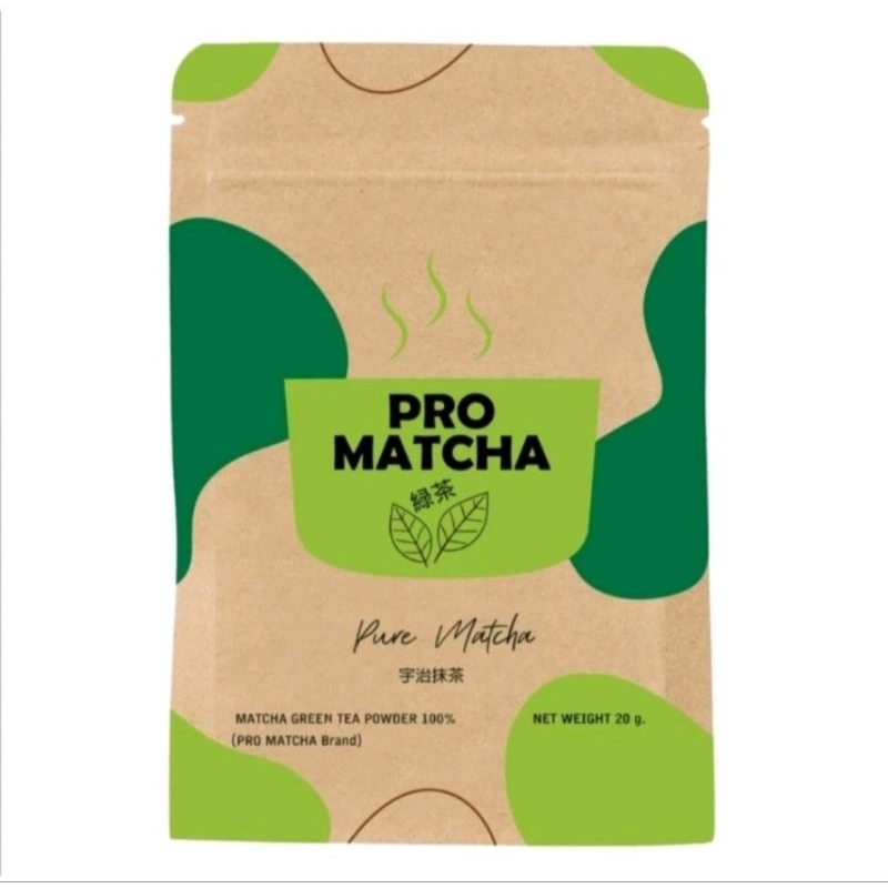 ชาเขียว มัทฉะ Promatcha แท้ มีเก็บปลายทาง ขนาด 20กรัม แถมช้อน
