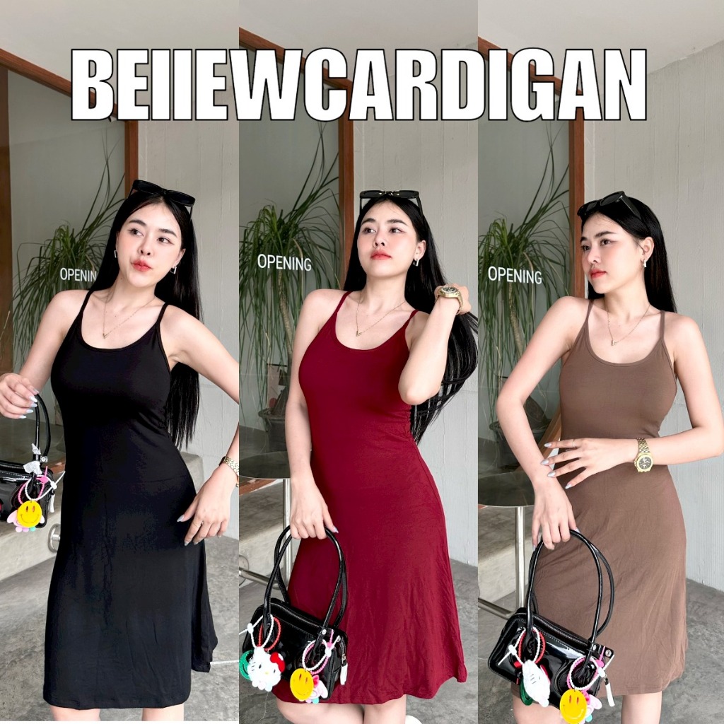 BEIIEW Mini Dress JINNY มินิเดรสสายเดี่ยวผ้าเรย่อนทิ้งตัวสวย มีน้ำหนัก ใส่สบายๆๆ สวยในทุกวันได้ด้วยตัวนี้เลยค่าาา