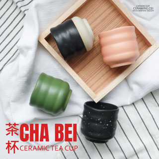 ถ้วยชาเซรามิคญี่ปุ่น แก้วน้ำชาลอนทรงสั้น สไตล์คาเฟ่ญี่ปุ่น-เ…