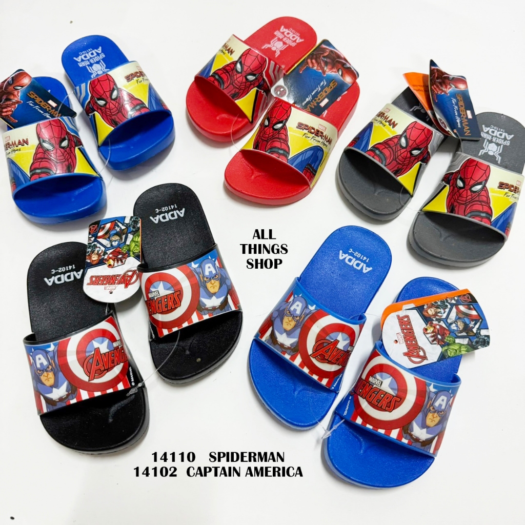 ADDA 14110 14102 SPIDERMAN & CAPTAIN AMERICA รองเท้าแตะเด็ก ผู้ชาย