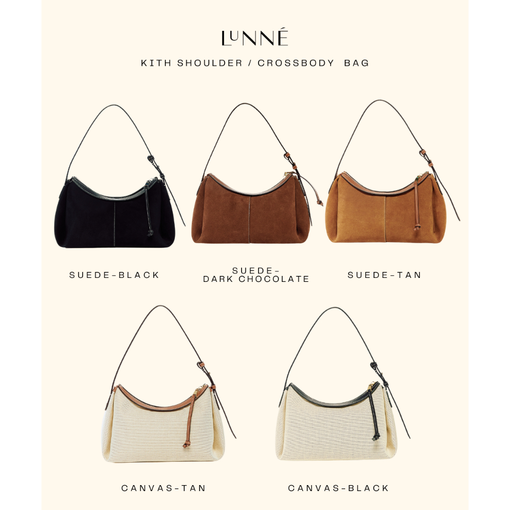 LUNNE กระเป๋าสะพายไหล่-คาดลำตัว หนังวัวแท้ รุ่น KITH Shoulder Bag