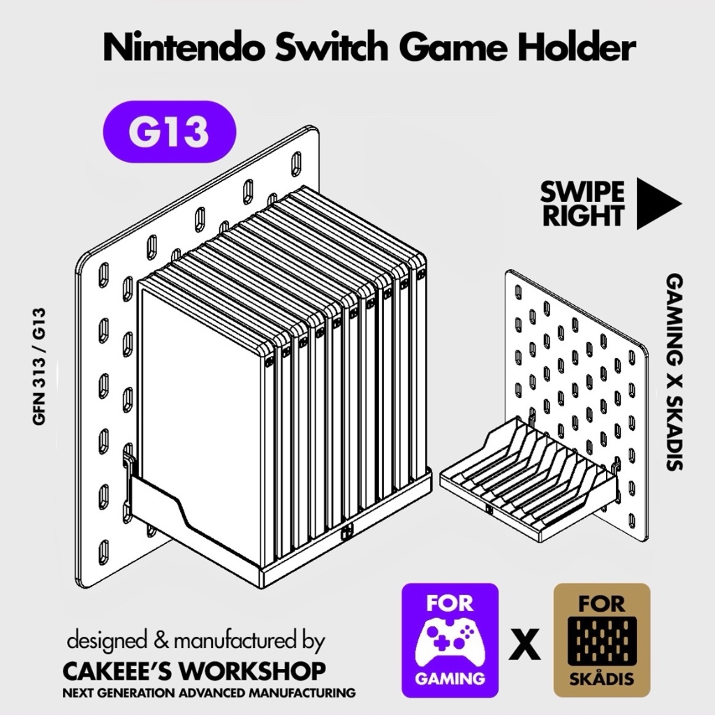 [𝗖𝗛𝗞𝗘𝗘𝗘'𝗦] 🎮 G13 อุปกรณ์เสริมสกัวดิส IKEA SKADIS ที่วางแผ่นเกม สำหรับแผ่นบอร์ดอิเกีย