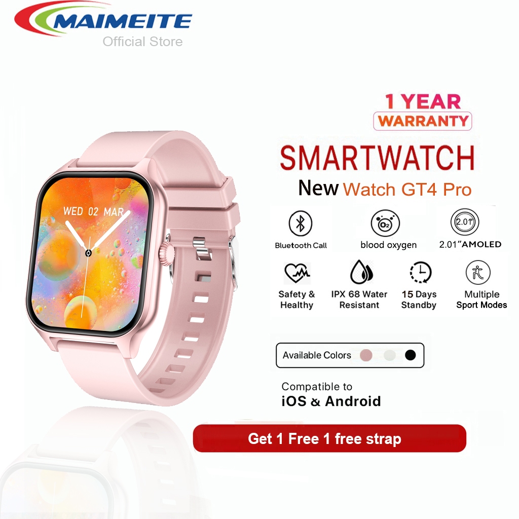 MAIMEITE นาฬิกาข้อมือสมาร์ทวอทช์ เชื่อมต่อบลูทูธ 2.0นิ้ว วัดอัตราการเต้นของหัวใจ แบบเปลี่ยน สําหรับเล่นกีฬา IOS Android