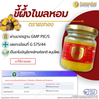 ขี้ผึ้งไพล ตราธงทอง สูตร2 ขนาด 120 กรัม บรรเทาอาการปวดเมื่อย เคล็ด ขัดยอก