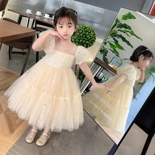 PRINCESS KESLI ฤดูร้อน ชุดเดรสเจ้าหญิง แขนพัฟ สวมใส่สบาย สไตล์ตะวันตก สําหรับเด็กผู้หญิง ชุดเดรสวันเกิดเด็กหญิง 2-9 ปี