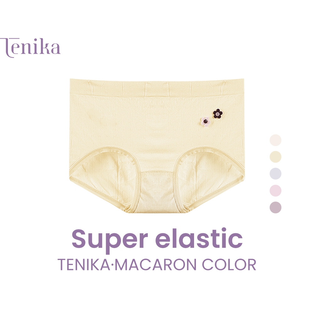 TENIKA กางเกงในผู้หญิง เอวกลาง กางเกงในผู้หญิง ยืดเยอะไม่บาดขา คืนตัวดี ผ้านิ่มใส่สบาย Kni-050