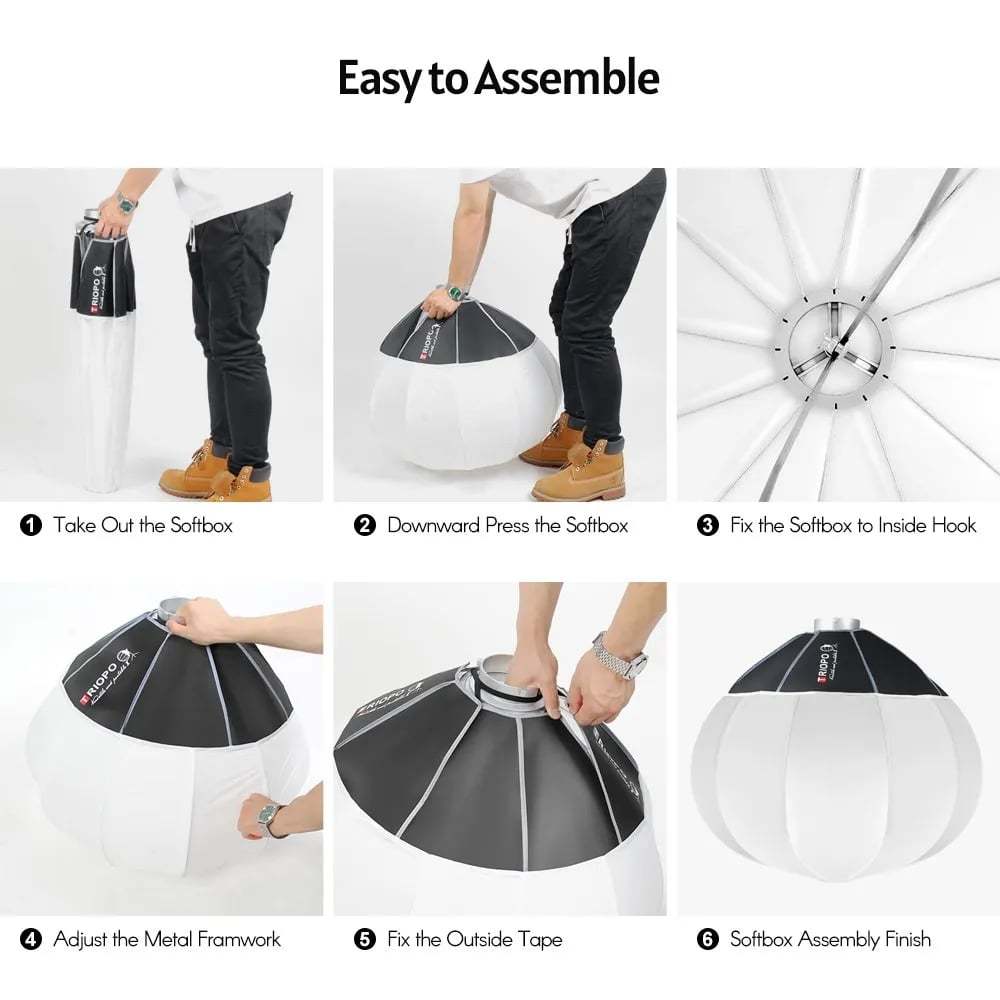 Triopo KQ85 / KQ65 Lantern Softbox รูปทรงกลม ขนาด 85/65cm. วัสดุคุณภาพดี แข็งแรง ทนทาน (รับประกัน 1ปี)