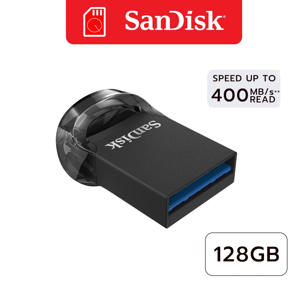 SANDISK ULTRA FIT USB 3.2 Gen1 128GB เร็วขึ้น 15 เท่า (SDCZ430_128G_G46)  แซนดิส แฟลซไดร์ฟ