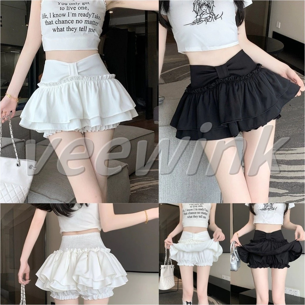 Veewink พร้อมส่งจากกทม กระโปรงสั้นแต่งระบาย มีซับใน เเต่งโบว์เพิ่มความน่ารักไปอีก ผ้าใส่สบายไม่อึดอัด งานดีจ้า