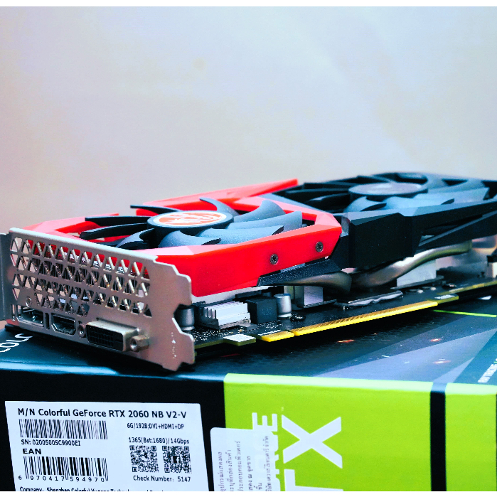 Colorful NVIDIA GeForce RTX 2060 NB V2-V, 6GB GDDR6, 192 Bits มือสอง