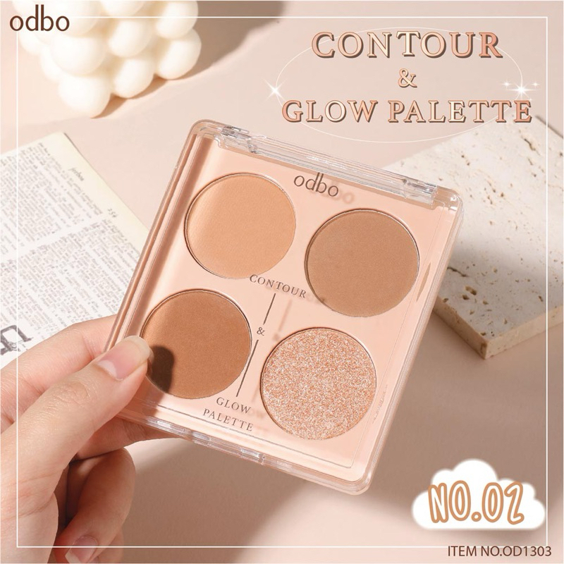 คอนทัวร์-ไฮไลท์ Odbo Contour & Glow palette ᰔ‧₊˚⊹