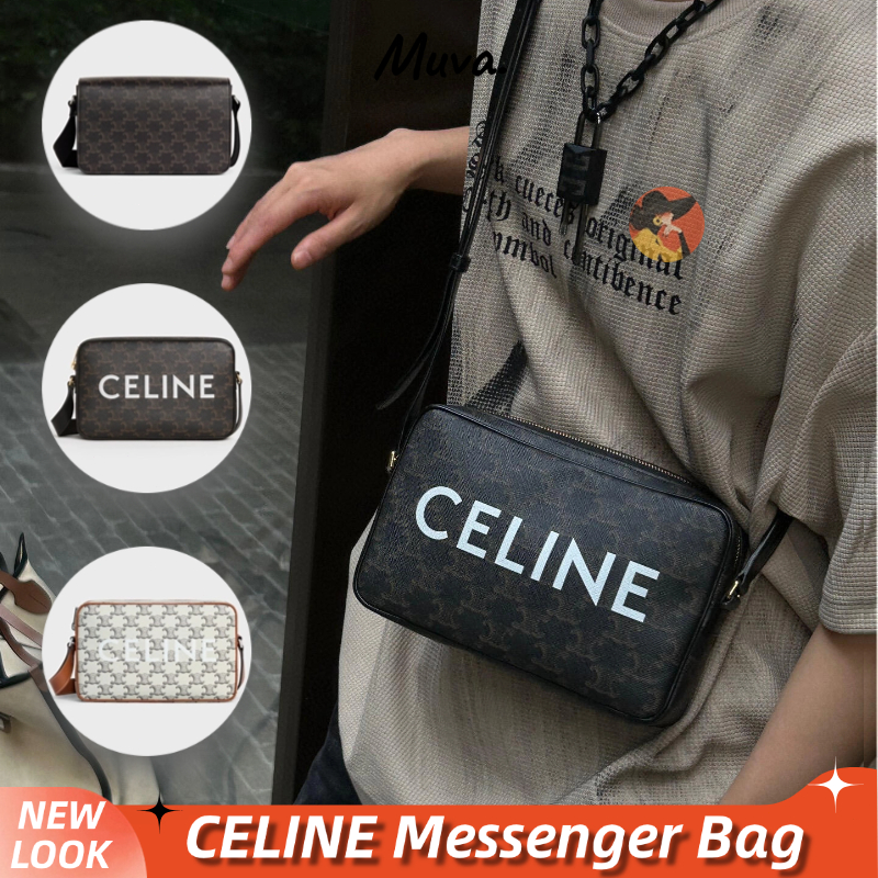 เซลีน👜Celine Celine bag Men/Shoulder Bag กระเป๋า /กระเป๋ากล้อง/กระเป๋า Messenger ขนาดกลาง