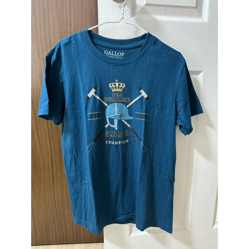 เสื้อยืดคอกลมมือสอง สีฟ้าคราม Gallop