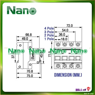 Nano เซอร์กิต เบรกเกอร์ DC 2P 500V 6kA นาโน รุ่น DC-PDC42 มีขนาด 10A 16A 20A 25A 40A 50A 63A