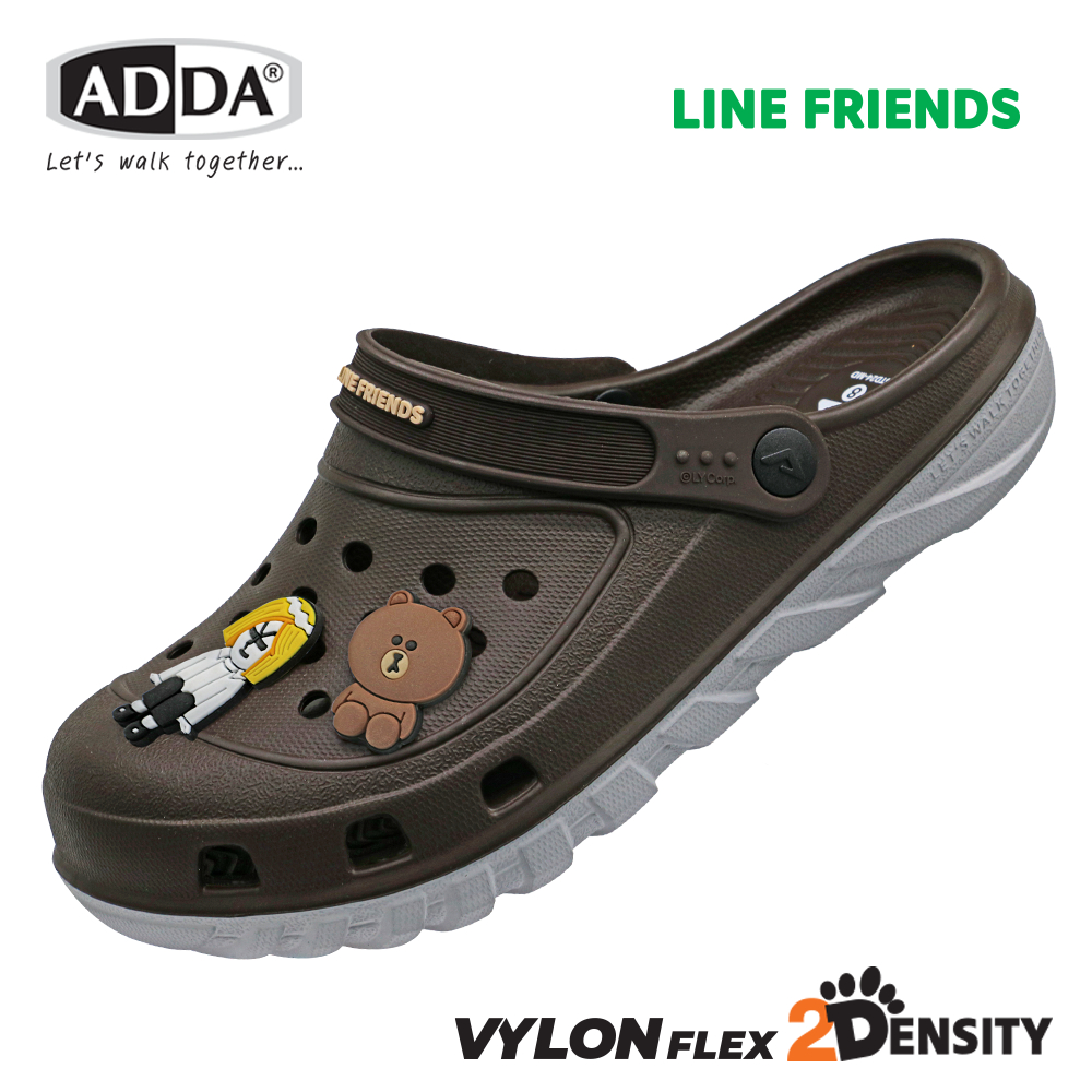 ADDA 2density รองเท้าแตะลำลอง แบบสวมหัวโต สำหรับผู้ชาย Line Friends รุ่น 5TD24MD (ไซส์ 7-10)