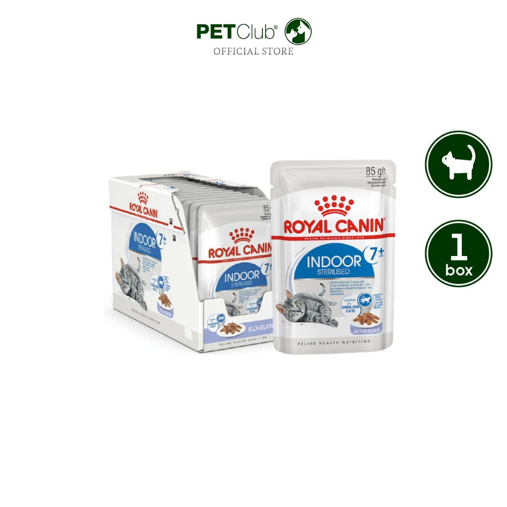 [PETClub] Royal Canin Indoor 7+ in Jelly - อาหารเปียกแมวสูงวัยเลี้ยงในบ้าน (85g.x12ซอง)