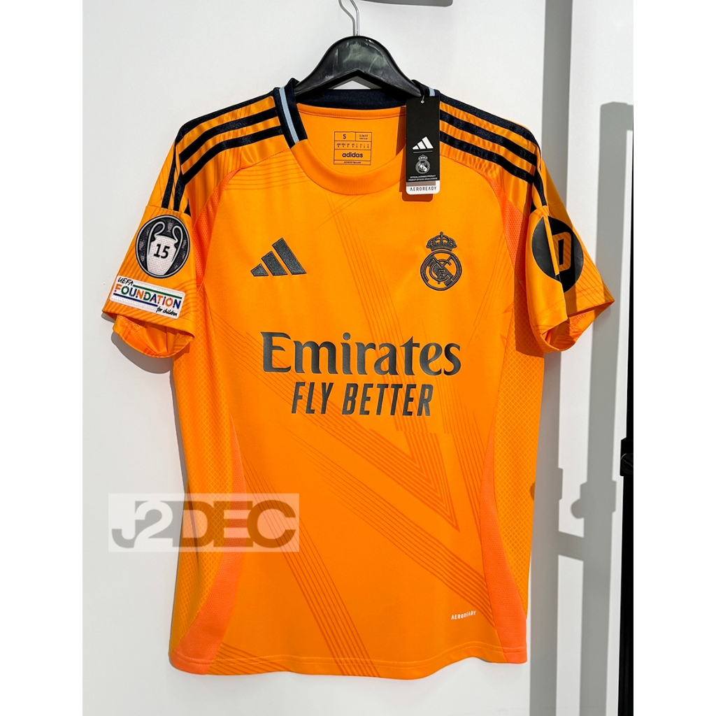 ใหม่ล่าสุด! เสื้อฟุตบอล เรอัล มาดริด Away เยือน 2024/25 [ 3A ] เกรดแฟนบอล ฟลูออฟชั่นพร้อมอาร์ม UCL เหมือนต้นฉบับ