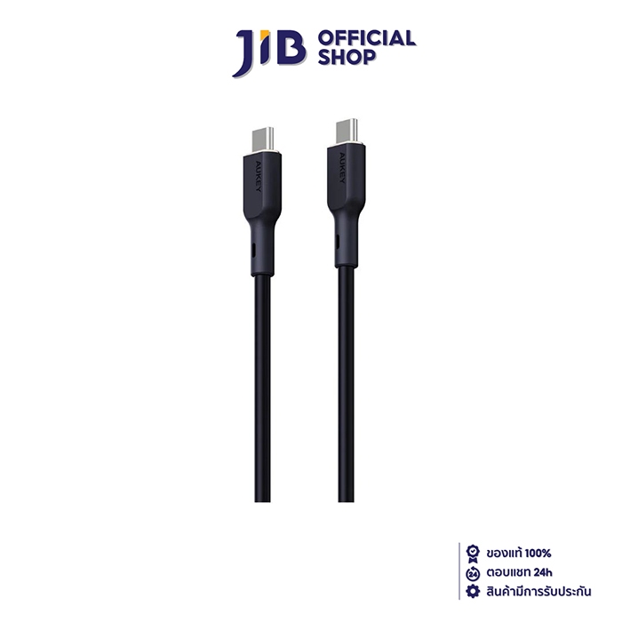 CHARGER CABLE (สายชาร์จ) AUKEY CIRCLET USB-C TO USB-C 140W SILICONE CABLE (CB-SCC142) 1.8 M (BLACK)