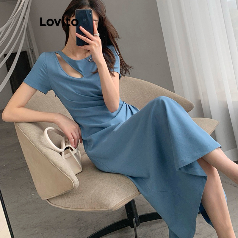 เดรสสีฟ้า Lovito …..