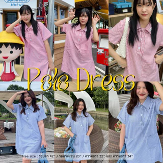 wwv✿ | STRIPED POLO DRESS🫧 เดรสโปโล ลายทาง ซับในทั้งตัว