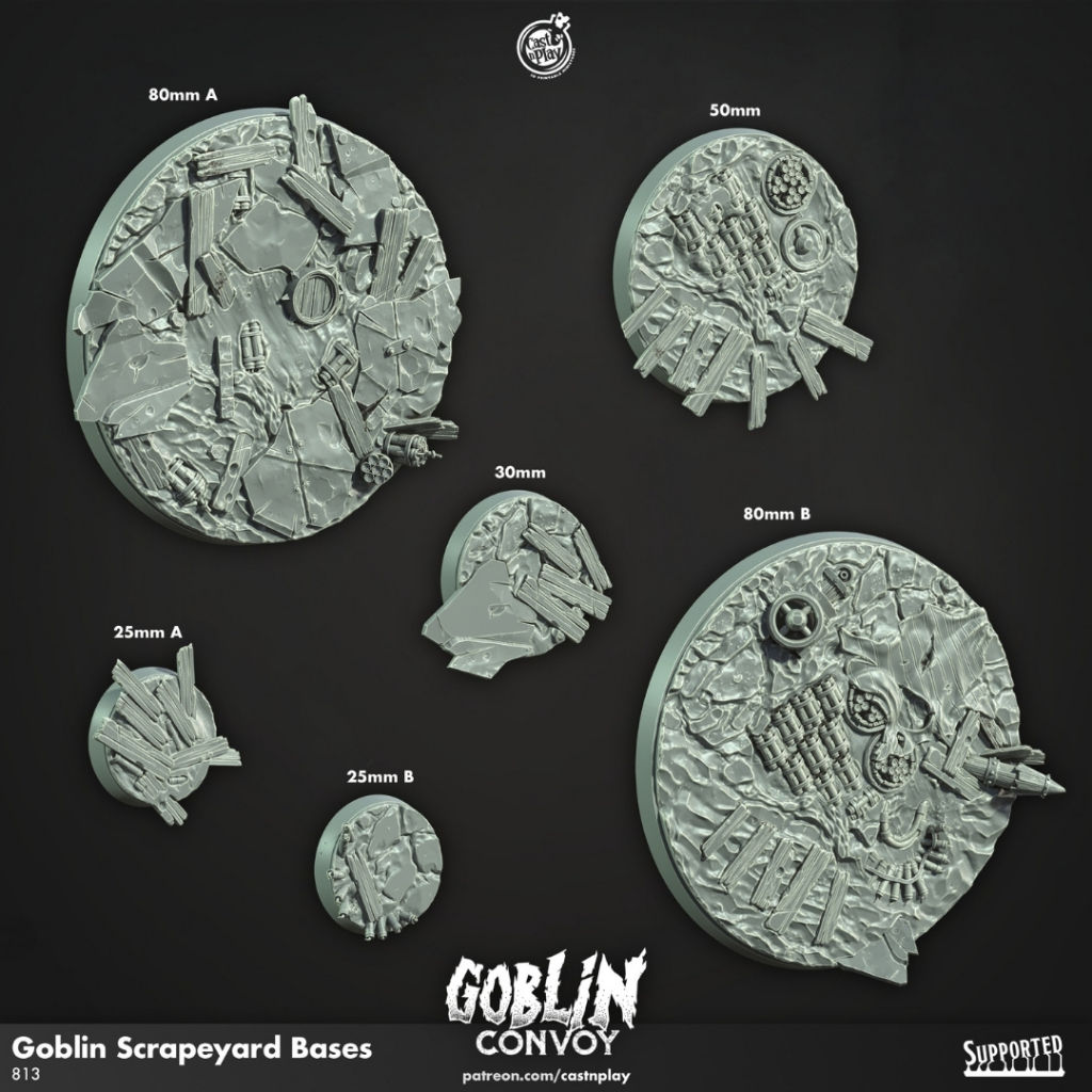 Goblin Scrapeyard Bases - The Goblin Convoy / 3D printed base CNP