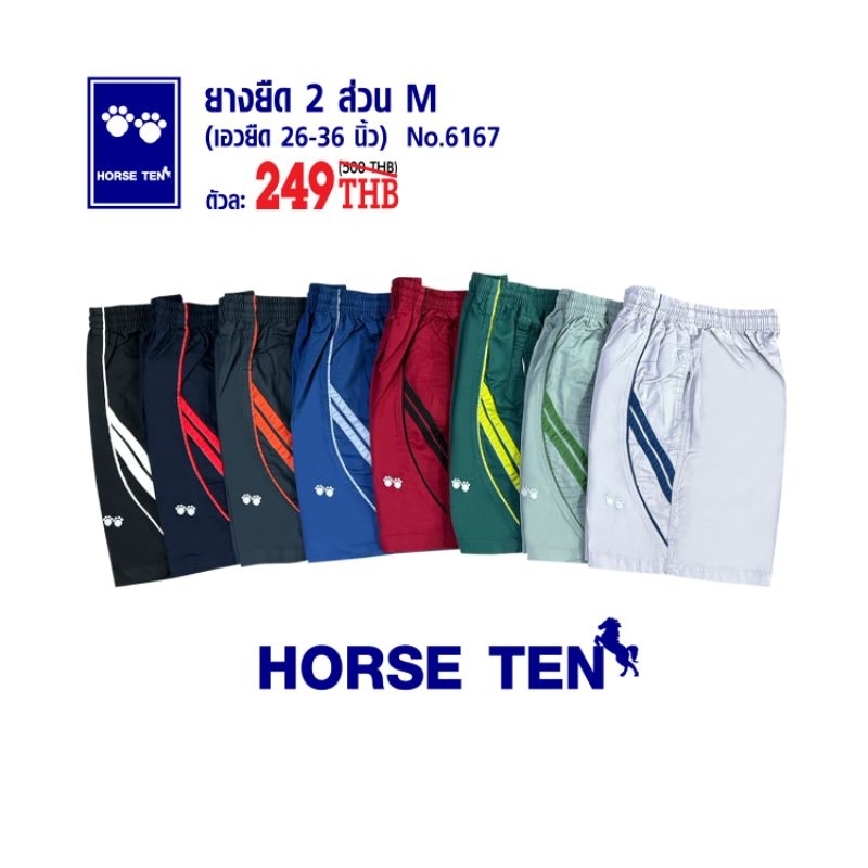 Horse Ten 6167 กางเกงยางยืดสั้น 2 ส่วน M ยาว 17" เหนือเข่า