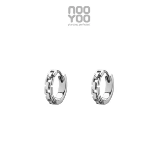 NooYoo ต่างหูสำหรับผิวแพ้ง่าย CoCr NF Chain Style Hoop (สีขาว/สีทอง)