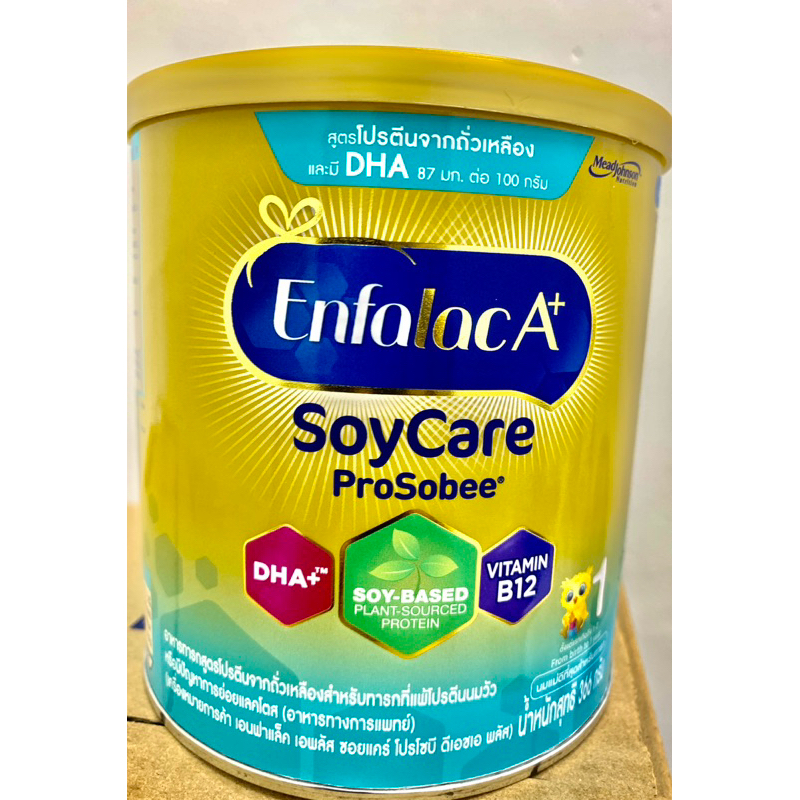 Enfalac A+soy caer เอนฟาแลคเอพลัสซอยแคร์ สูตรโปรตีนจากถั่วเหลืองสำหรับเด็กทารกที่แพ้โปรตีนนมวัวขนาด 366 กรัม