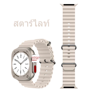 เหมาะสำหรับ iwatch ultra 49mm45mm46mm44mm42mm สายซิลิโคน iwatch S11 10 9 8 7 5 4 3 2 1 SE สายกันน้ำและทนทาน 38mm40mm41mm