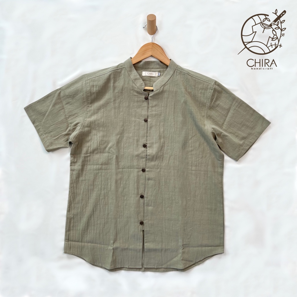 เสื้อคอจีนกระดุมกะลาผ่าหน้า (งานตัดเย็บมือ)