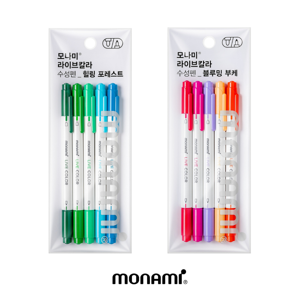 Monami Live Color Set 5 ปากกาสีน้ำ 2 หัว ชุด 5 สี