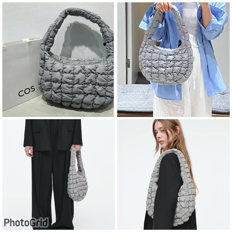 ใช้โค๊ดลด30% ได้ พร้อมส่ง * Cos mini quilted bag สีเทา GREY Shop อังกฤษ ส่งฟรี