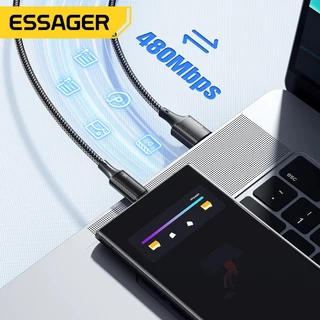 Essager สายเคเบิล USB to Type C ของ7A ชาร์จเร็ว ถ่ายโอนข้อมูลหลายโปรโตคอล USB2.0 480Mbps 100W สายเคเบิล Type C