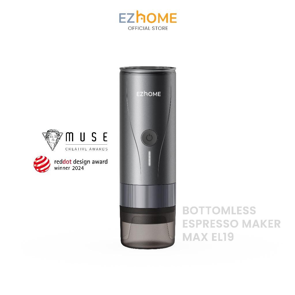 [New In] EZhome Bottomless Espresso Maker Max EL19 เครื่องชงกาแฟเอสเพรสโซ่บอททอมเลสแบบพกพา มีระบบทำน้ำร้อนด้วยตัวเอง