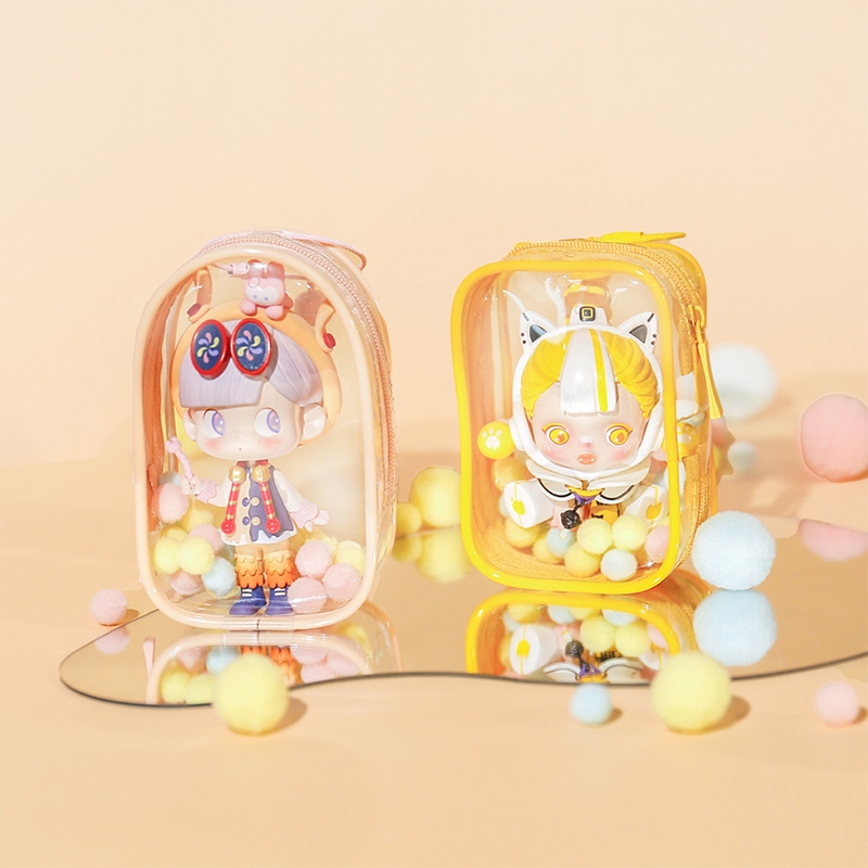 (พร้อมส่งจากไทย) กระเป๋าพลาสติกใส ใส่ลาบูบู้มาการองV1V2 CrybabyxPowerpuff Girls ใส่อาร์ตทอย