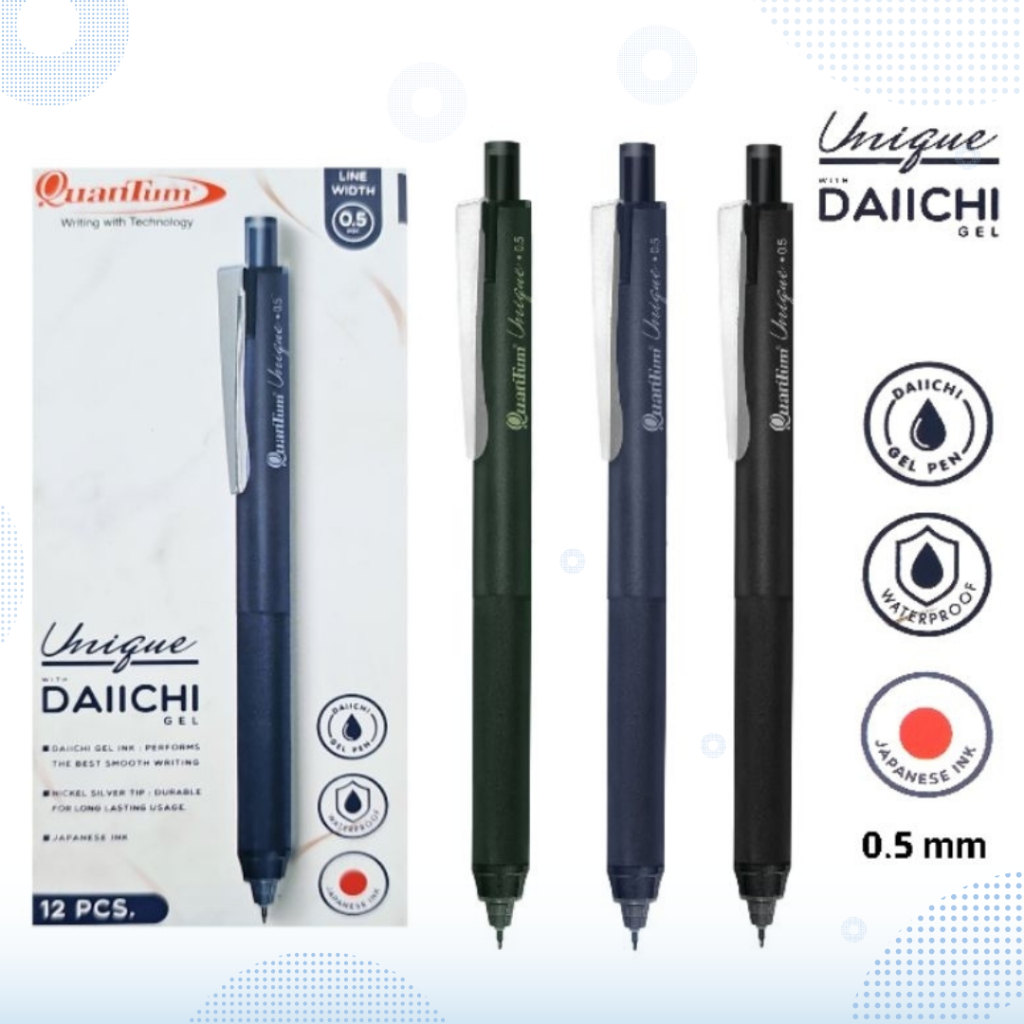 Quantum ควอนตั้มปากกาเจล ยูนีค  Quantum Unique  Daiichi Gel  ขนาด 0.5 mm