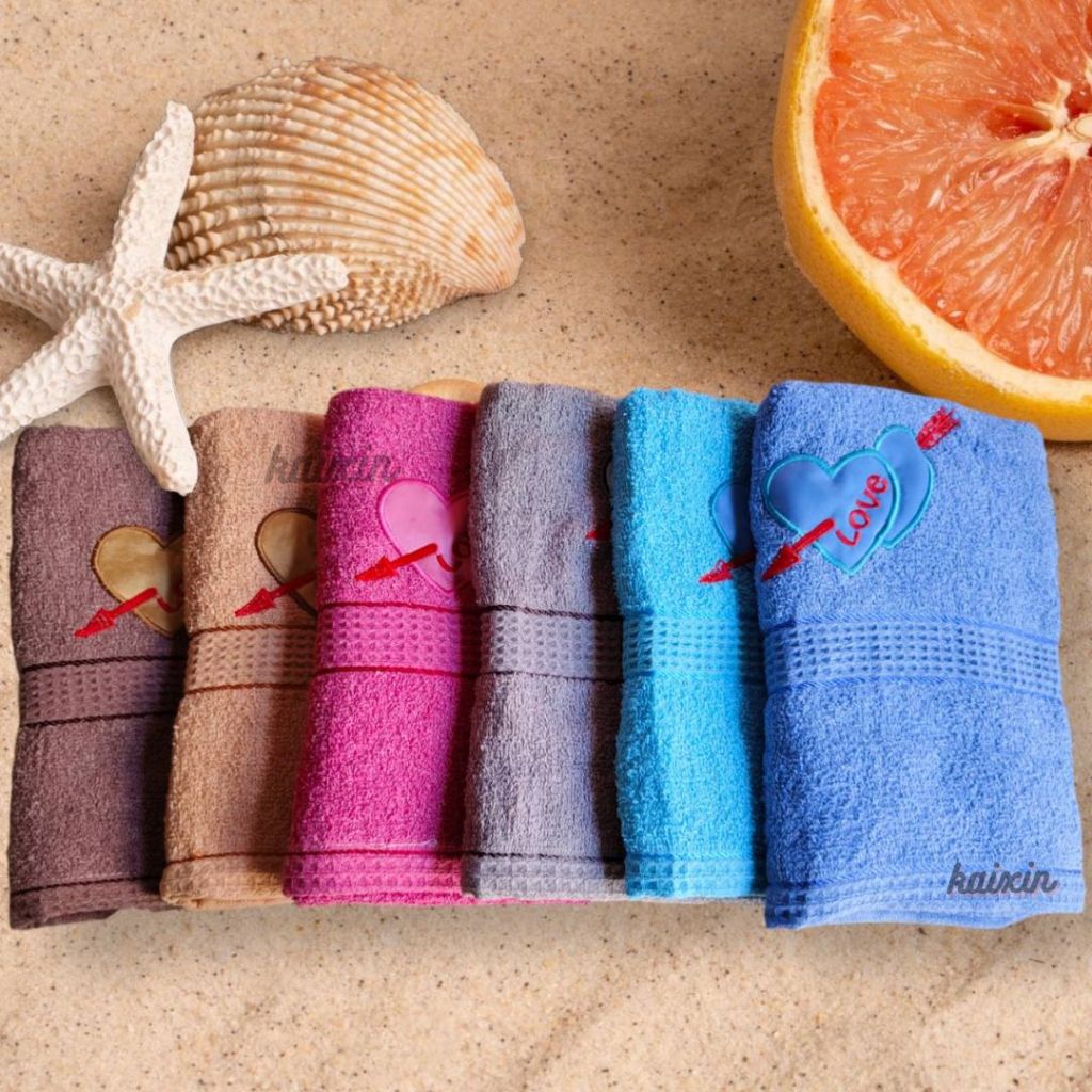 ผ้าเช็ดตัว ผ้าขนหนูอาบน้ำสีสวย ผ้า Cotton นุ่ม เนื้อดีมาก -ขนาดผ้า24×48 นิ้ว (ลายปักเปลี่ยนตามล็อตสินค้า) ราคา ถูกที่สุด ดีลบีเคเค แกลเลอรีภาพที่ 4