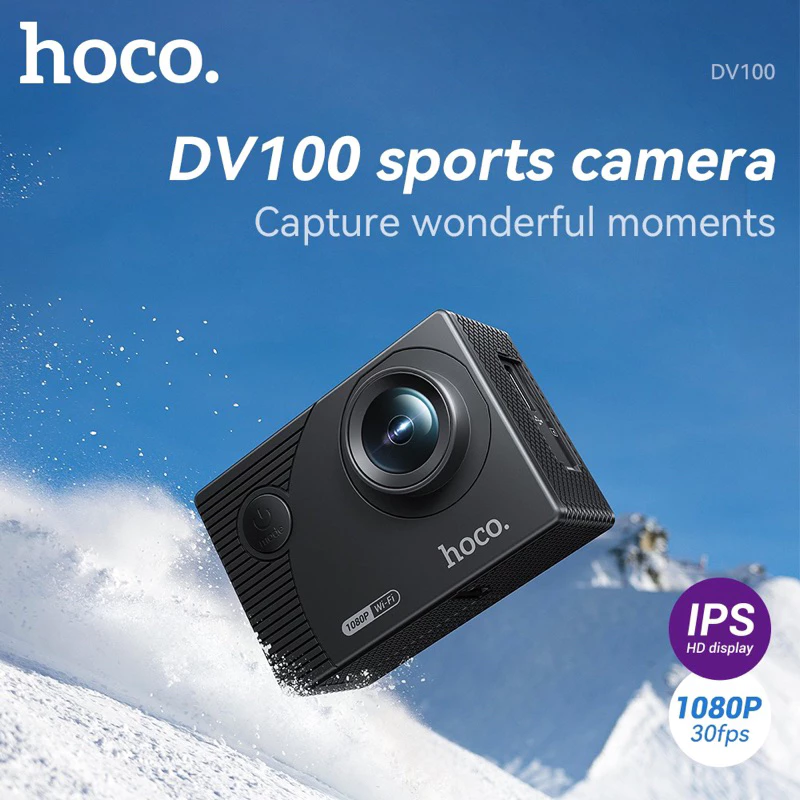 Hoco DV100 Sports camera คุณภาพ 1080P กล้องกันน้ำลึก 30 เมตร กล้องติดหมวกกันน๊อค กล้องแอคชั่น Web Cam